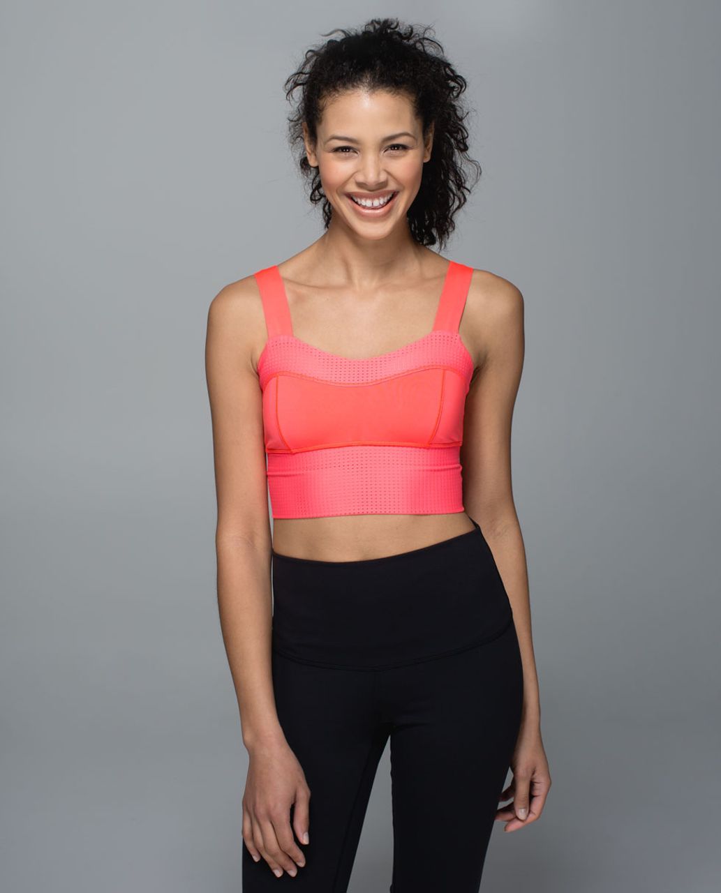 Lululemon Var-City Long Line Bra - Electric Coral