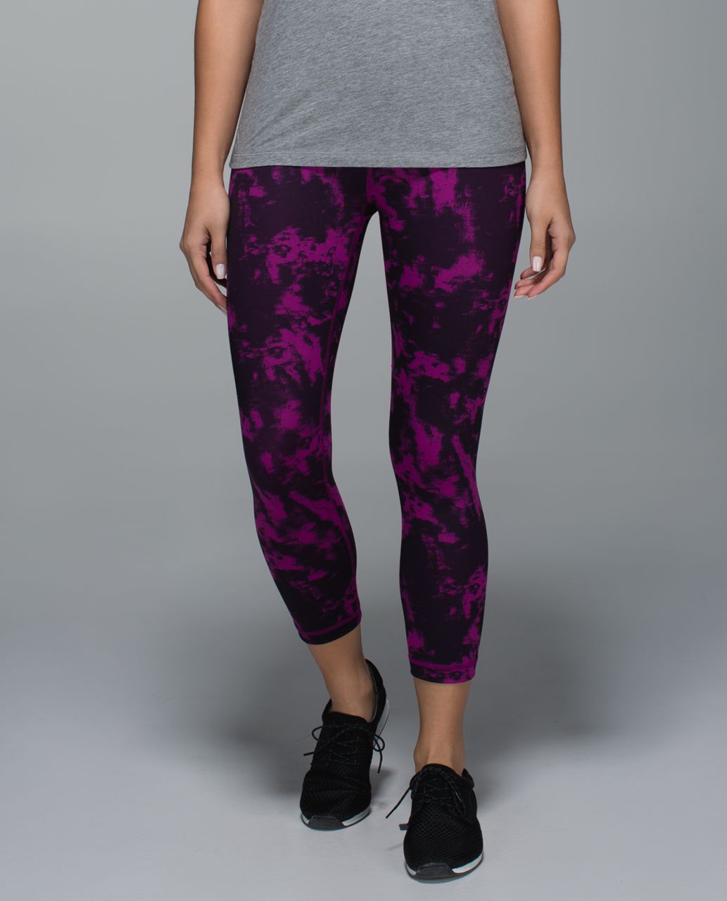 Lululemon Wunder Under Crop II *Full-On Luon - Breezie Regal Plum Black