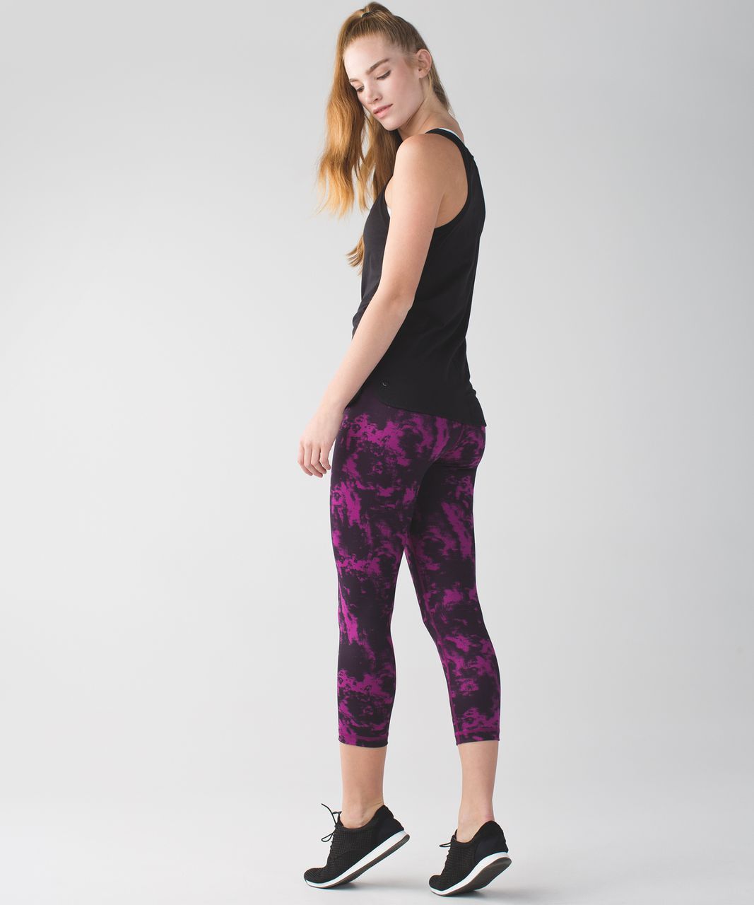 Lululemon Wunder Under Crop II *Full-On Luon (Roll Down) - Breezie Regal Plum Black