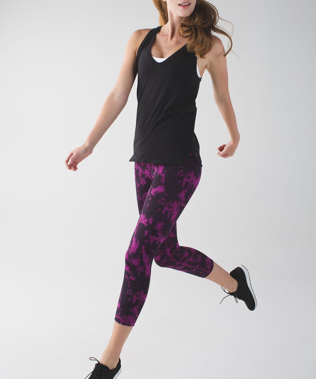 Lululemon Wunder Under Crop II *Full-On Luon (Roll Down) - Breezie Regal  Plum Black - lulu fanatics