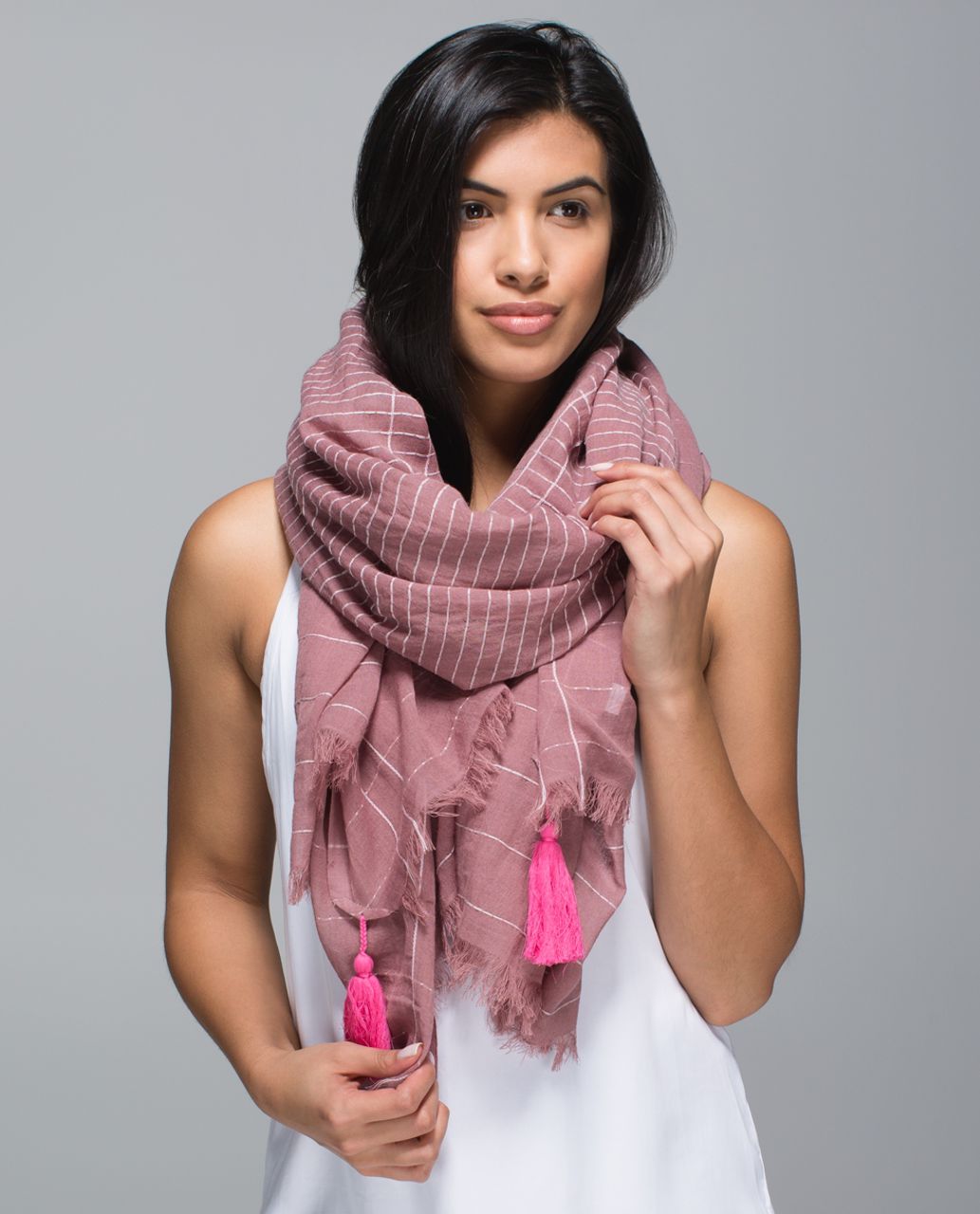 Lululemon Find Your Om Scarf - Bark Berry / Strawberry Milkshake / Raspberry Glo Light