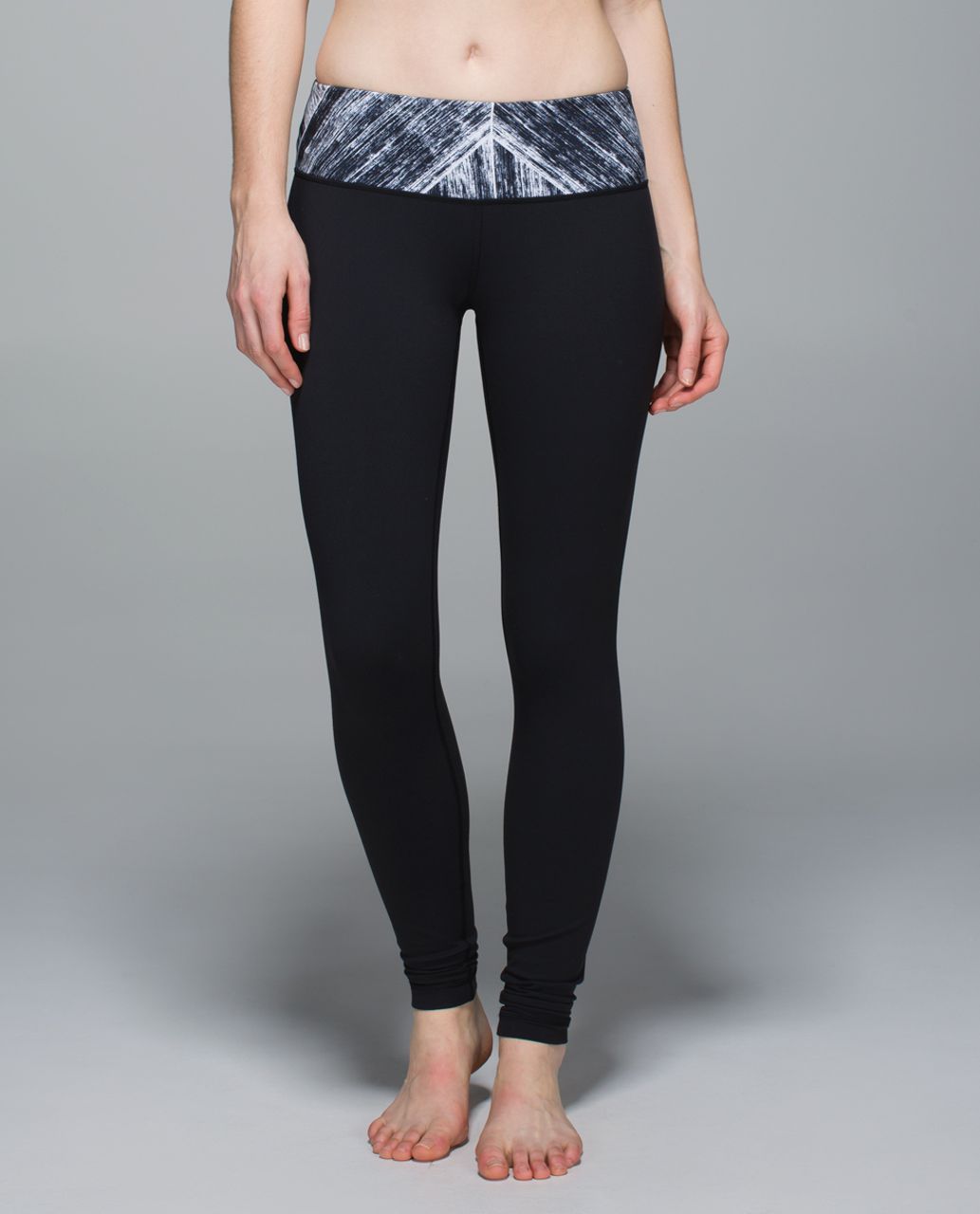 Lululemon Wunder Under Pant *Full-On Luon - Black / Heat Wave White Black - lulu  fanatics