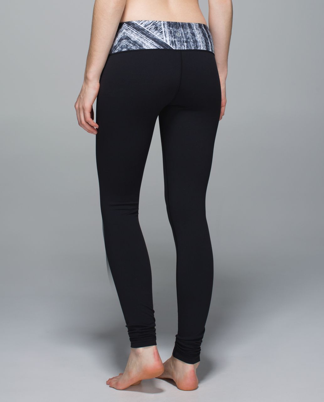 Lululemon Wunder Under High Rise Crop Leggings Luon Suited Jacquard Black  White