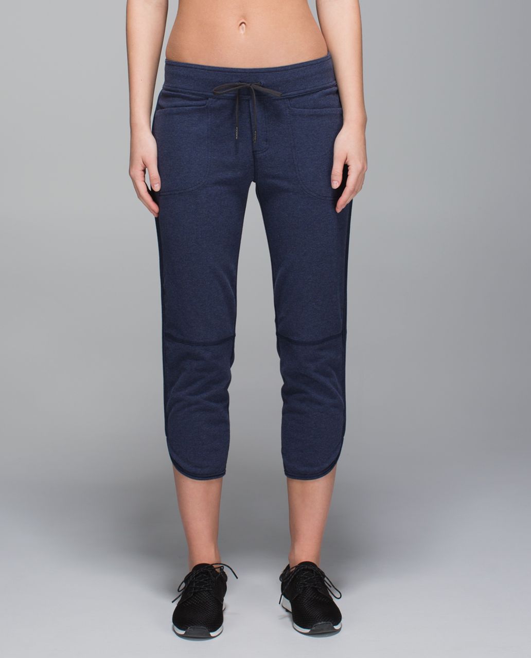 Lululemon Venus Crop - Deep Coal / Heathered Deep Coal - lulu fanatics