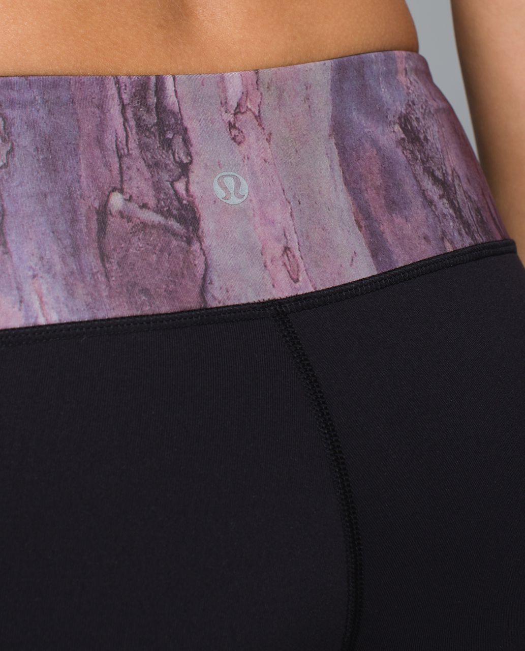 Lululemon Wunder Under Crop II *Full-On Luon - Black / Mini Hazy Horizon Storm Mauve