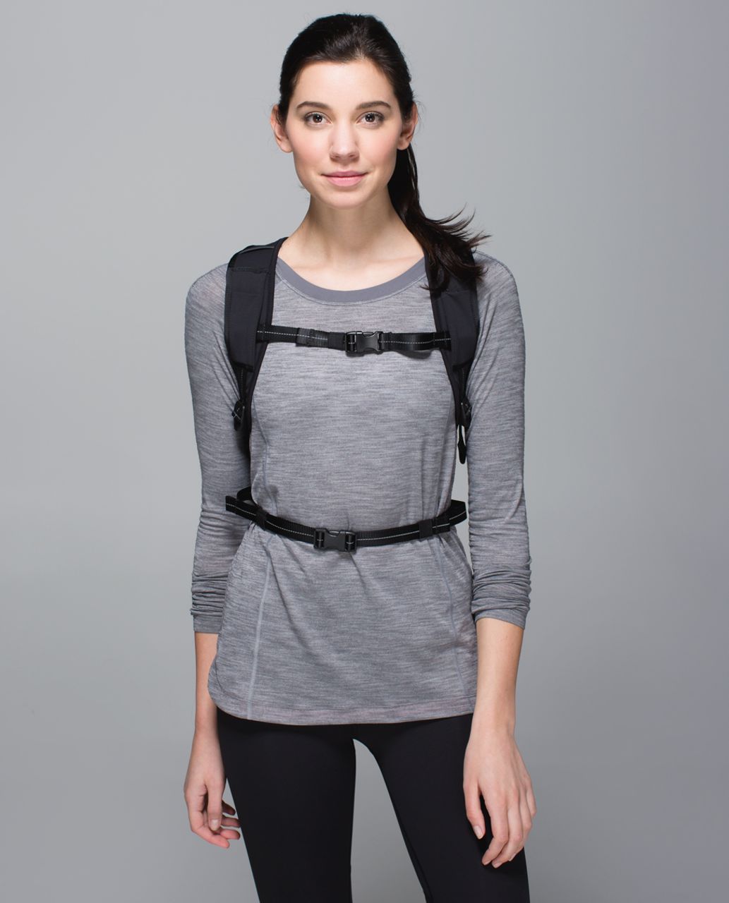 Lululemon Run All Day Backpack - Wide Bold Stripe Black Deep Coal / Black