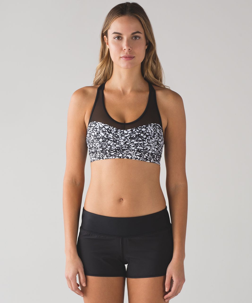 Lululemon Workout to Water Top - Black / Iced Wave Swim White Black