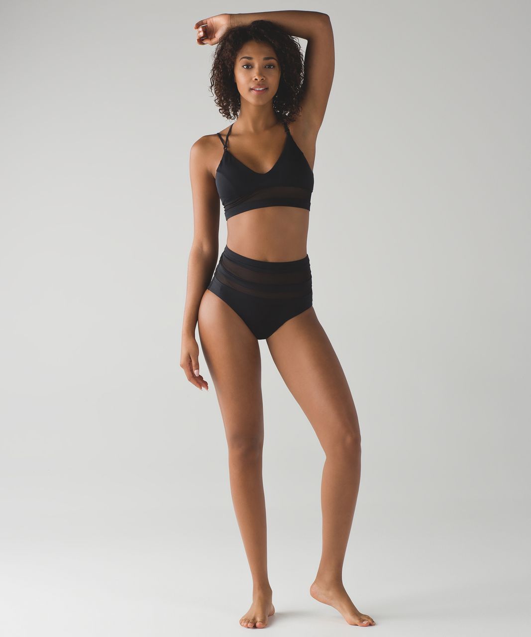 Lululemon Go With The Flow High Waist - Black / Cerulean Blue