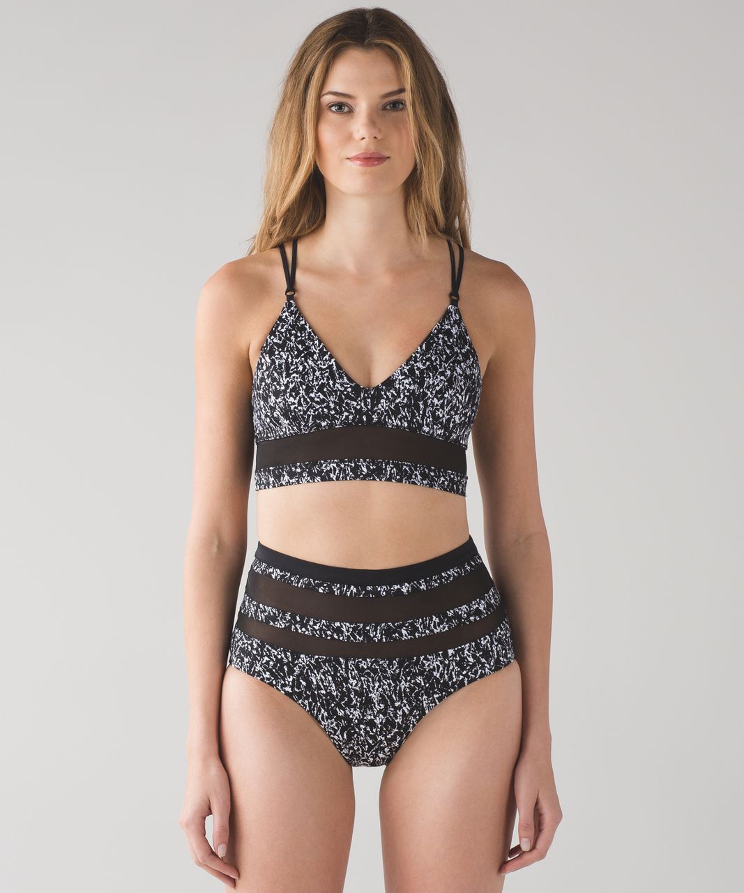 Lululemon Go With The Flow Top - Iced Wave White Black / Black