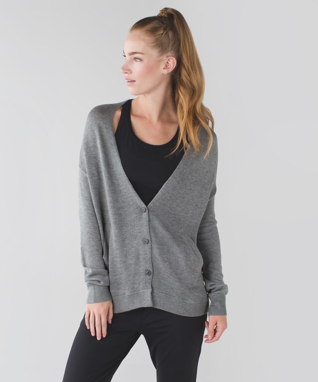 Lululemon Cardi In The Front - Heathered Medium Grey / Silver Spoon