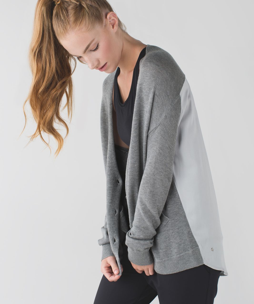 Lululemon Cardi In The Front - Heathered Medium Grey / Silver Spoon