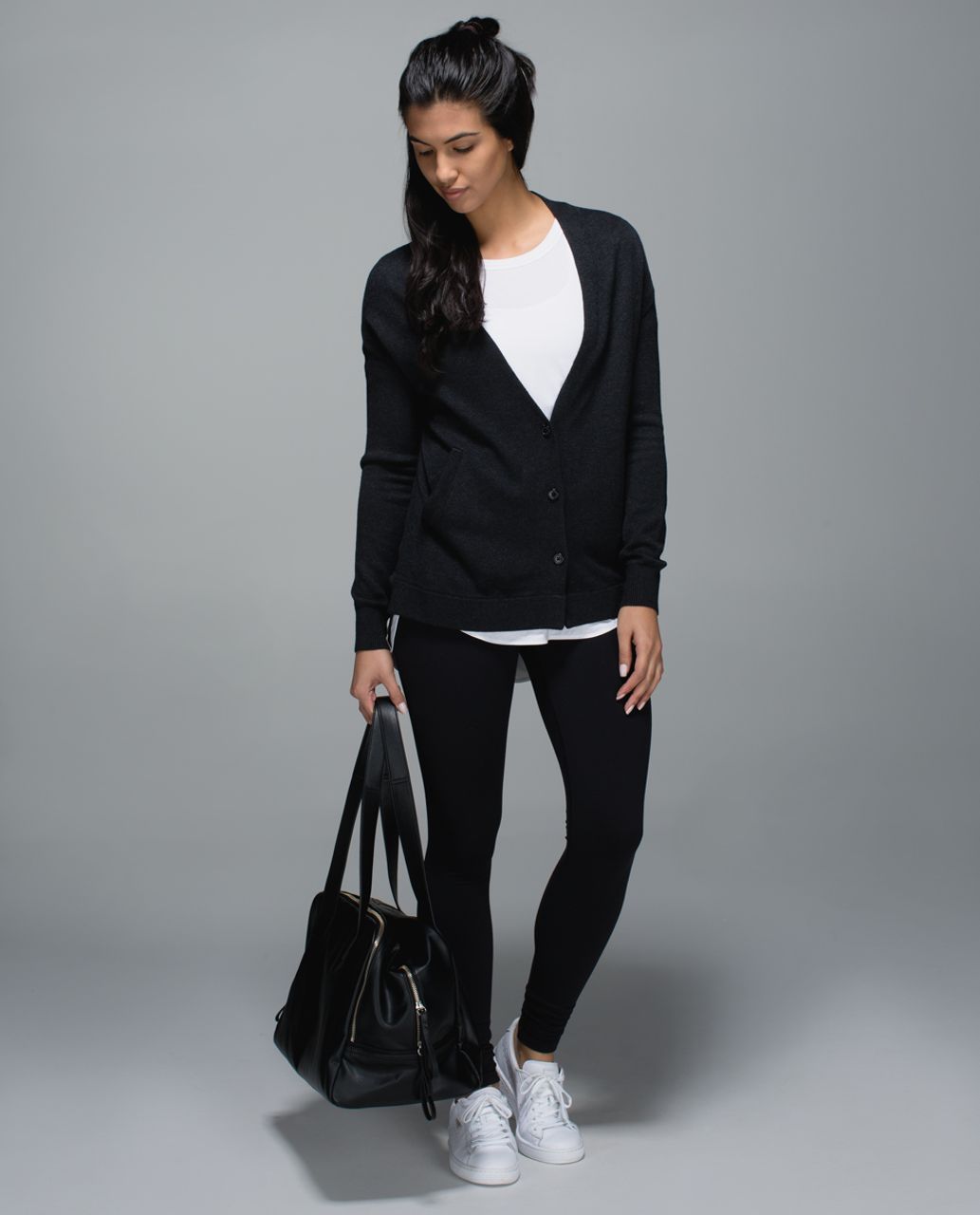 Lululemon Cardi In The Front - Heathered Black /  Black