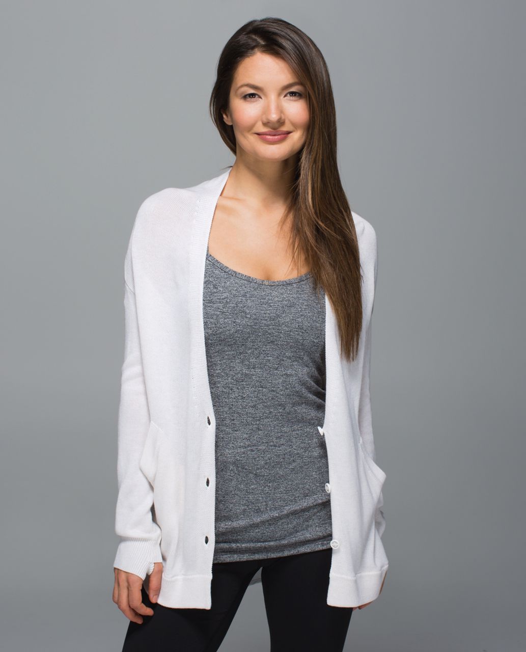 Lululemon Cardi In The Front - Heathered White /  White