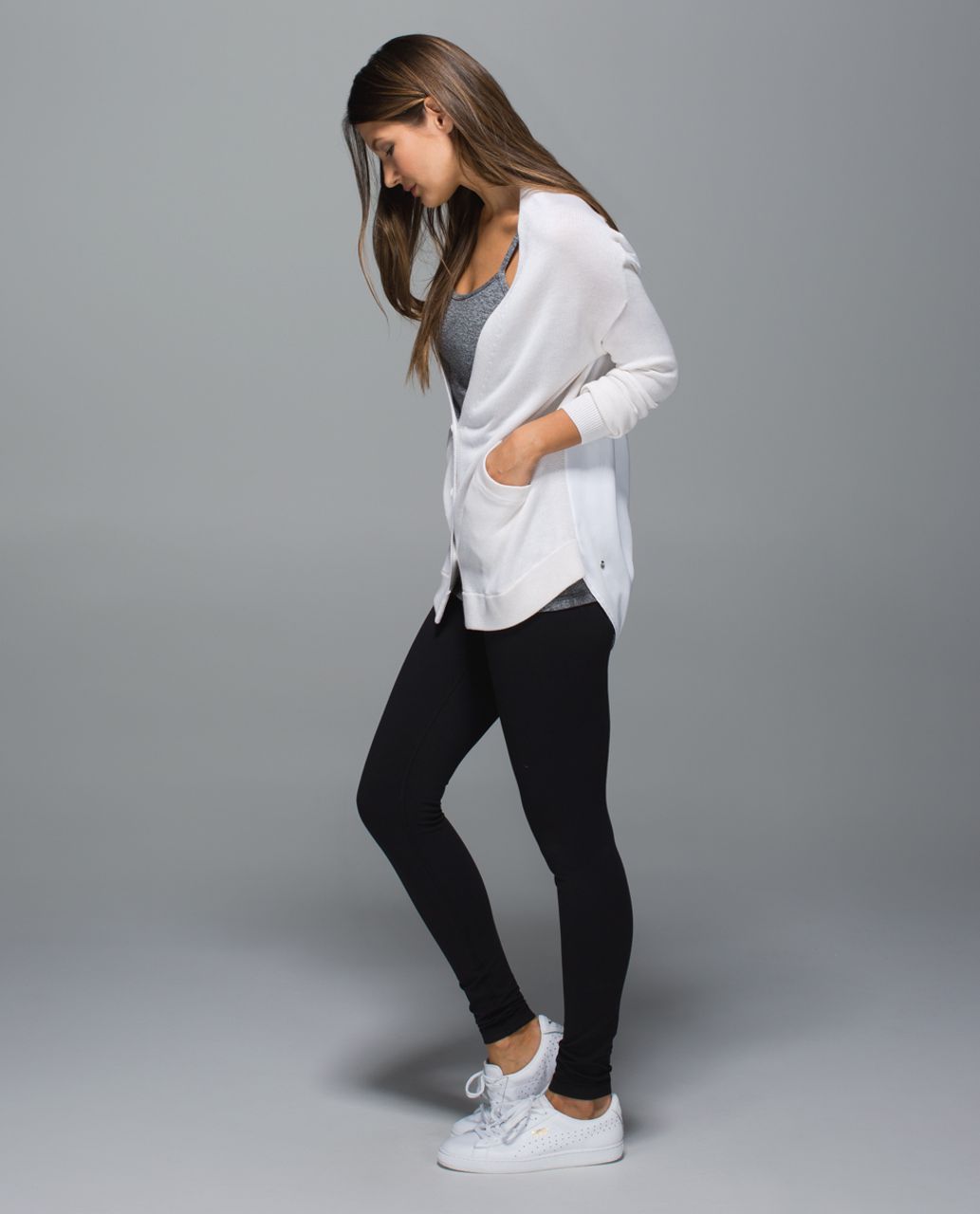 Lululemon Cardi In The Front - Heathered White /  White