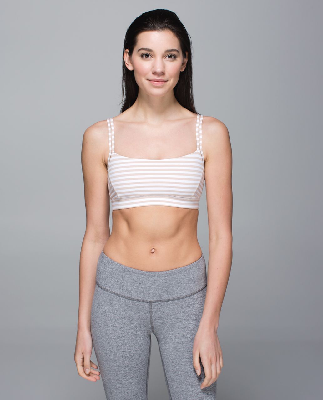 Lululemon Straight Up Bra - Narrow Bold Stripe White Naked