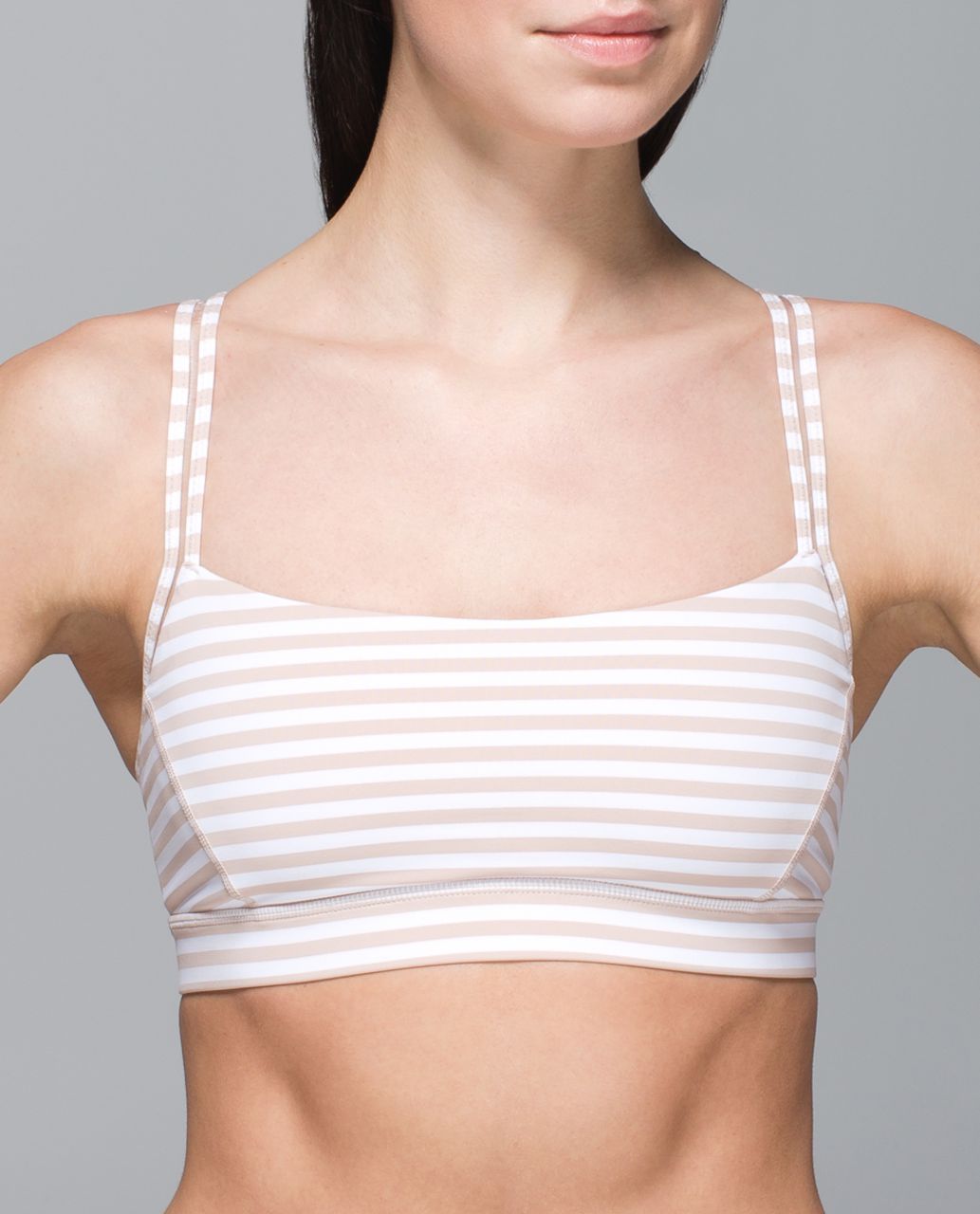 Lululemon Straight Up Bra - Narrow Bold Stripe White Naked