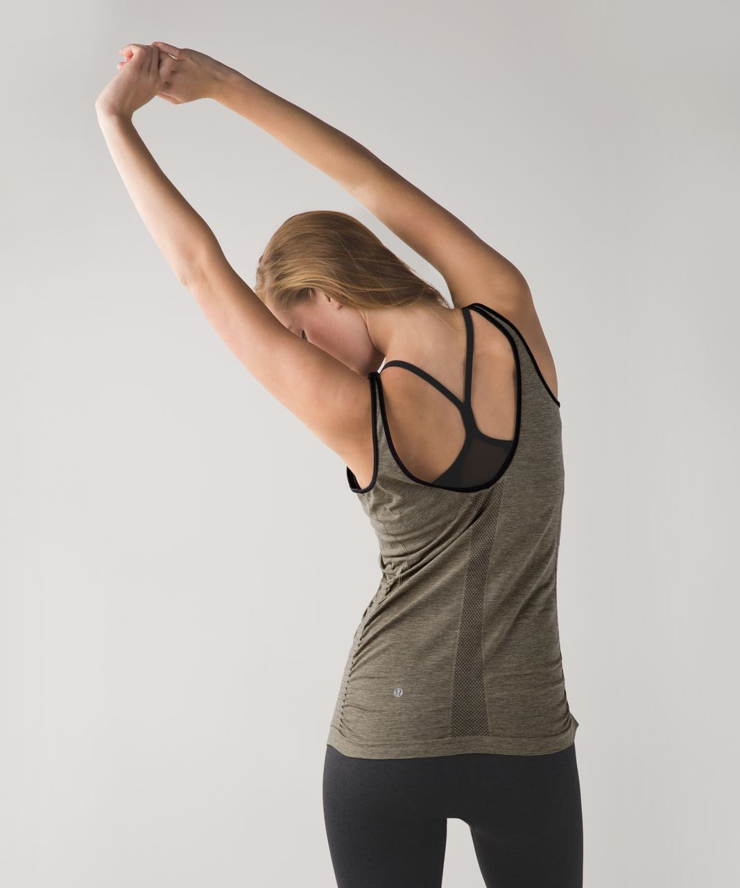 Lululemon In The Flow Tank - Heathered Fatigue Green