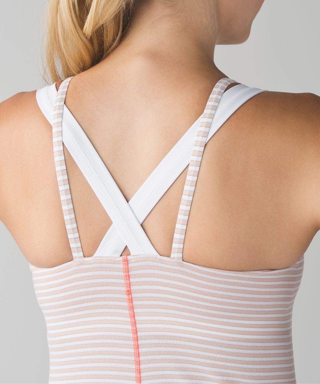 Lululemon Run For Gold Tank - Silver Stripe White Naked / White