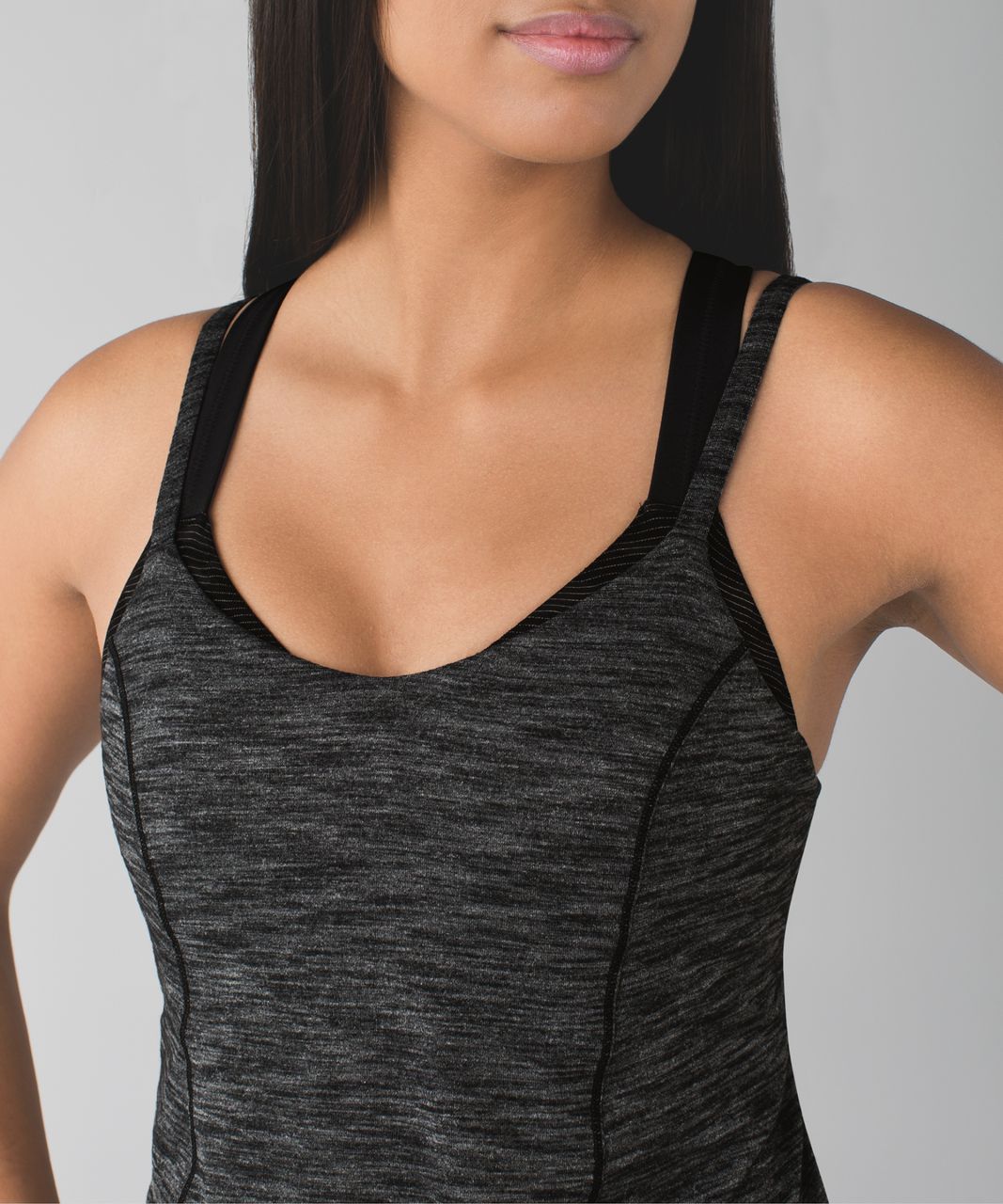 Lululemon Run For Gold Tank - Heathered Black /  Black