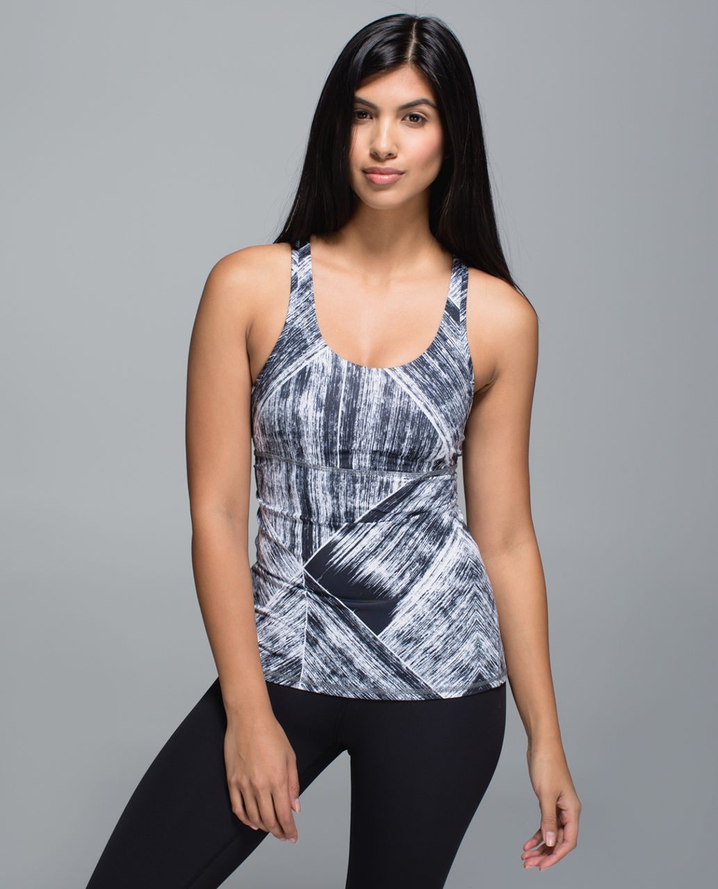 Lululemon Crossback Tank - Heat Wave White Black / White