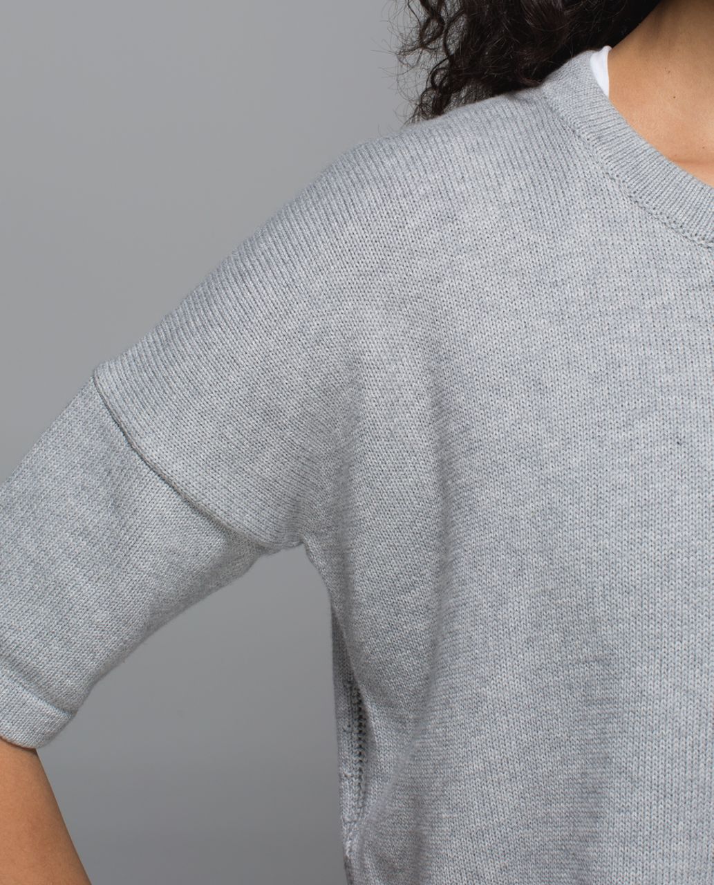 Lululemon Bodhi Short Sleeve Hoodie - Heathered Medium Grey / Slate - lulu  fanatics