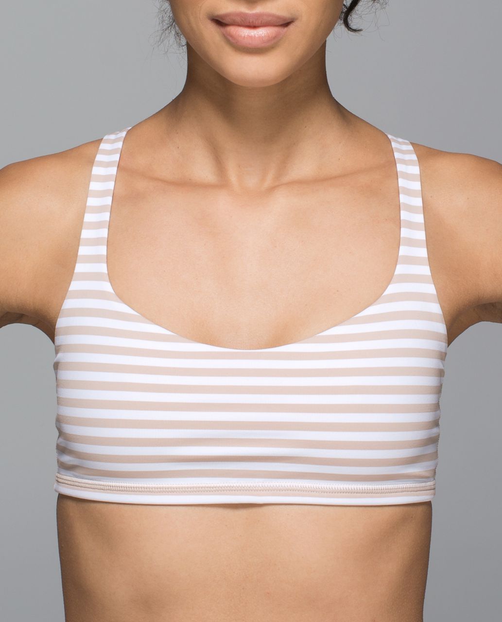 Lululemon Free To Be Bra - Narrow Bold Stripe White Naked / White