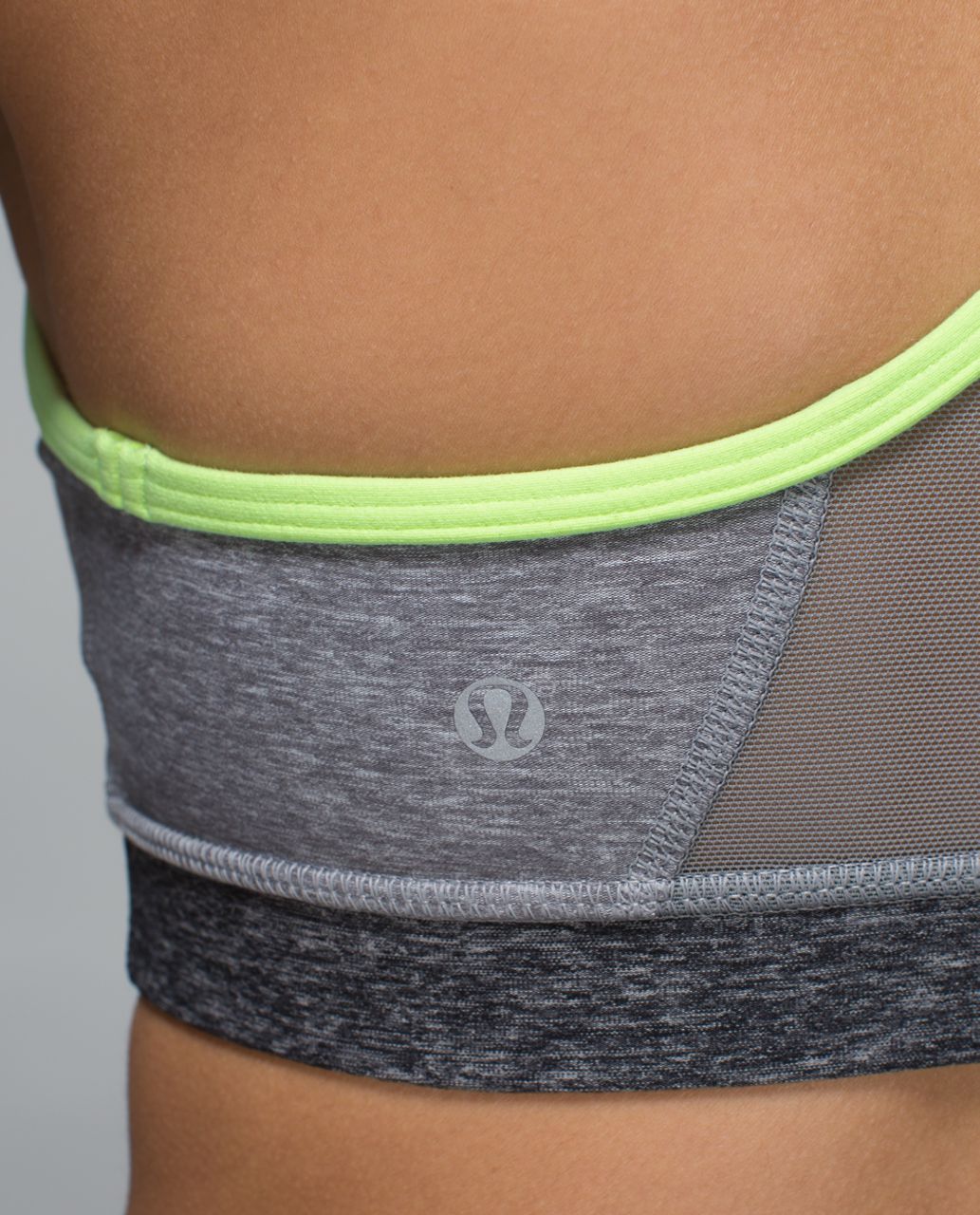 Lululemon Flow Y Bra IV - Heathered Slate / Clear Mint / Heathered Black