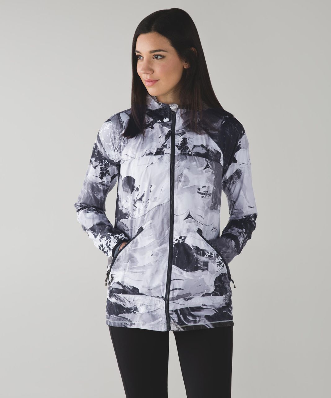 Lululemon Miss Misty Jacket II - Biggie Pigment Wave White Black