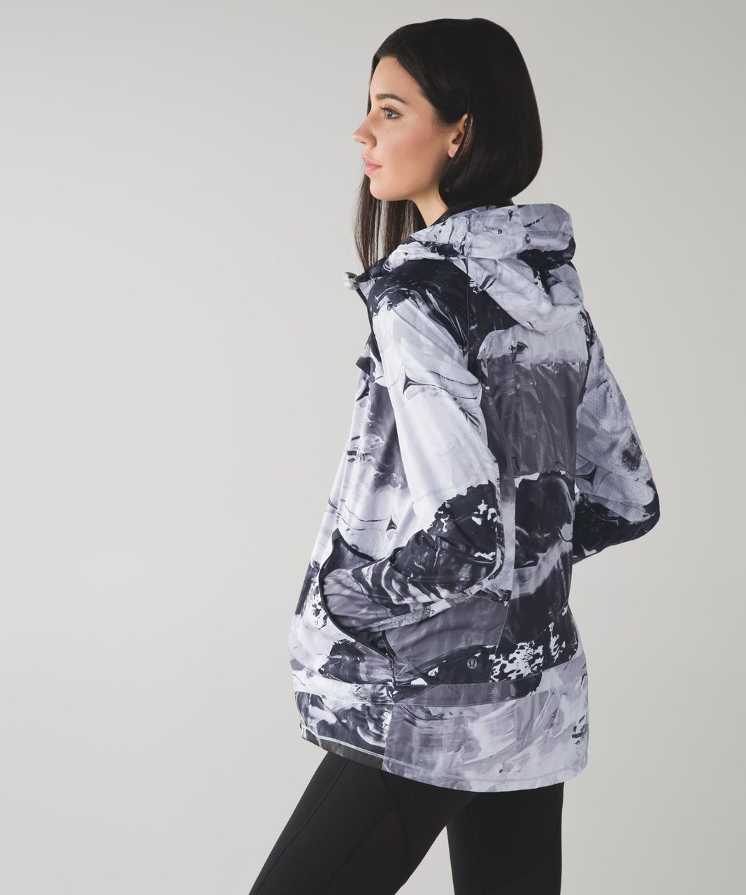 Lululemon Miss Misty Jacket II - Biggie Pigment Wave White Black