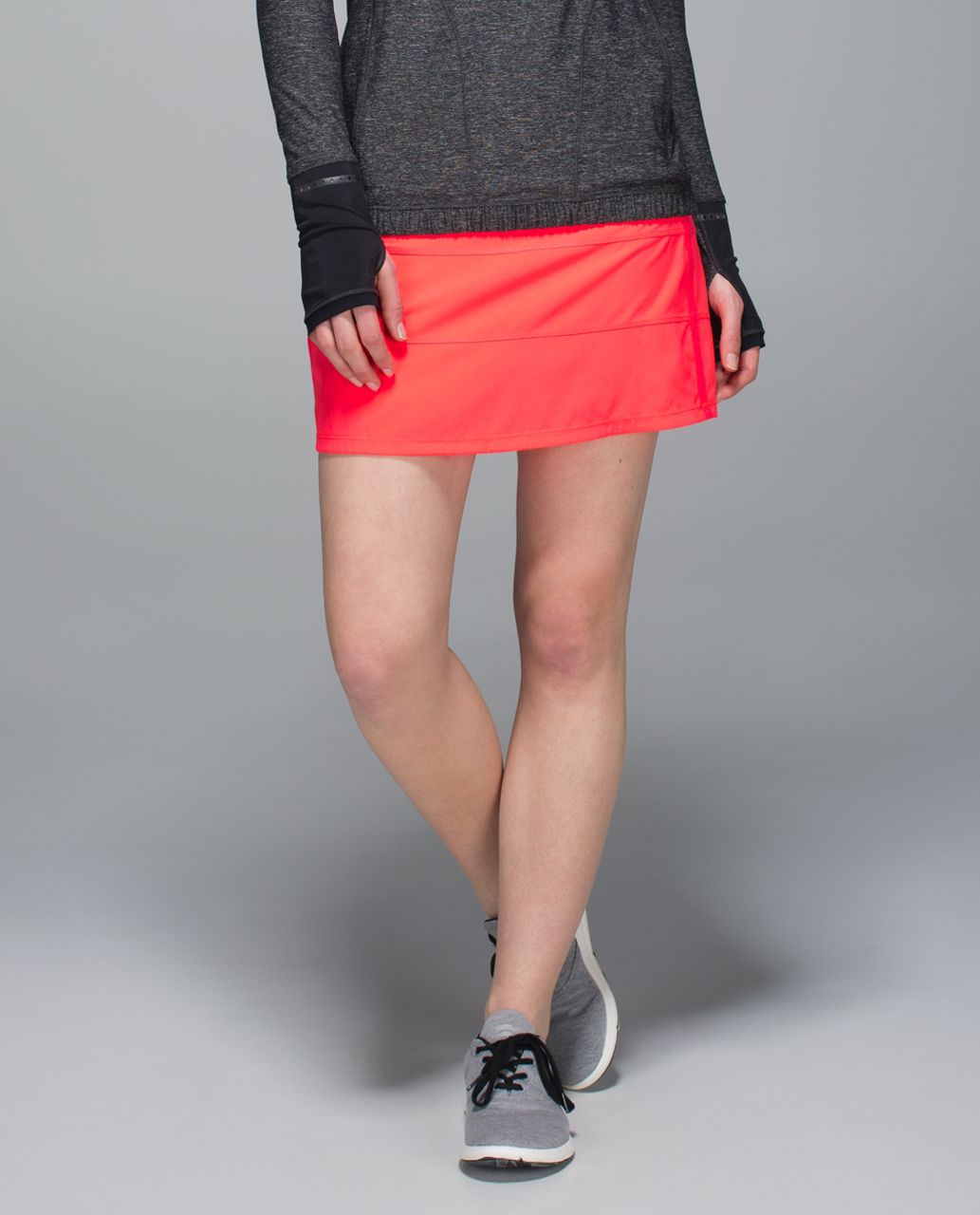 Lululemon Pace Rival Skirt II *4-way Stretch (Tall) - Electric Coral / Quiet Stripe Butter Pink Electric Coral