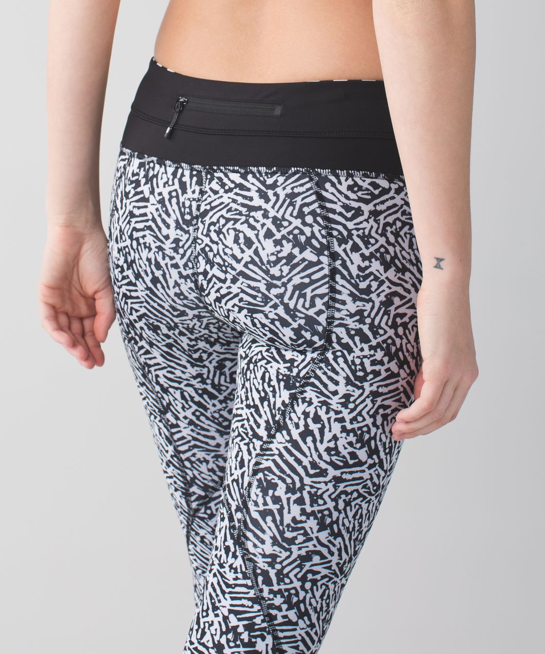 Lululemon Run:  Inspire Crop II *All Full-On Luxtreme - Mini Brushed Animal Black White / Black