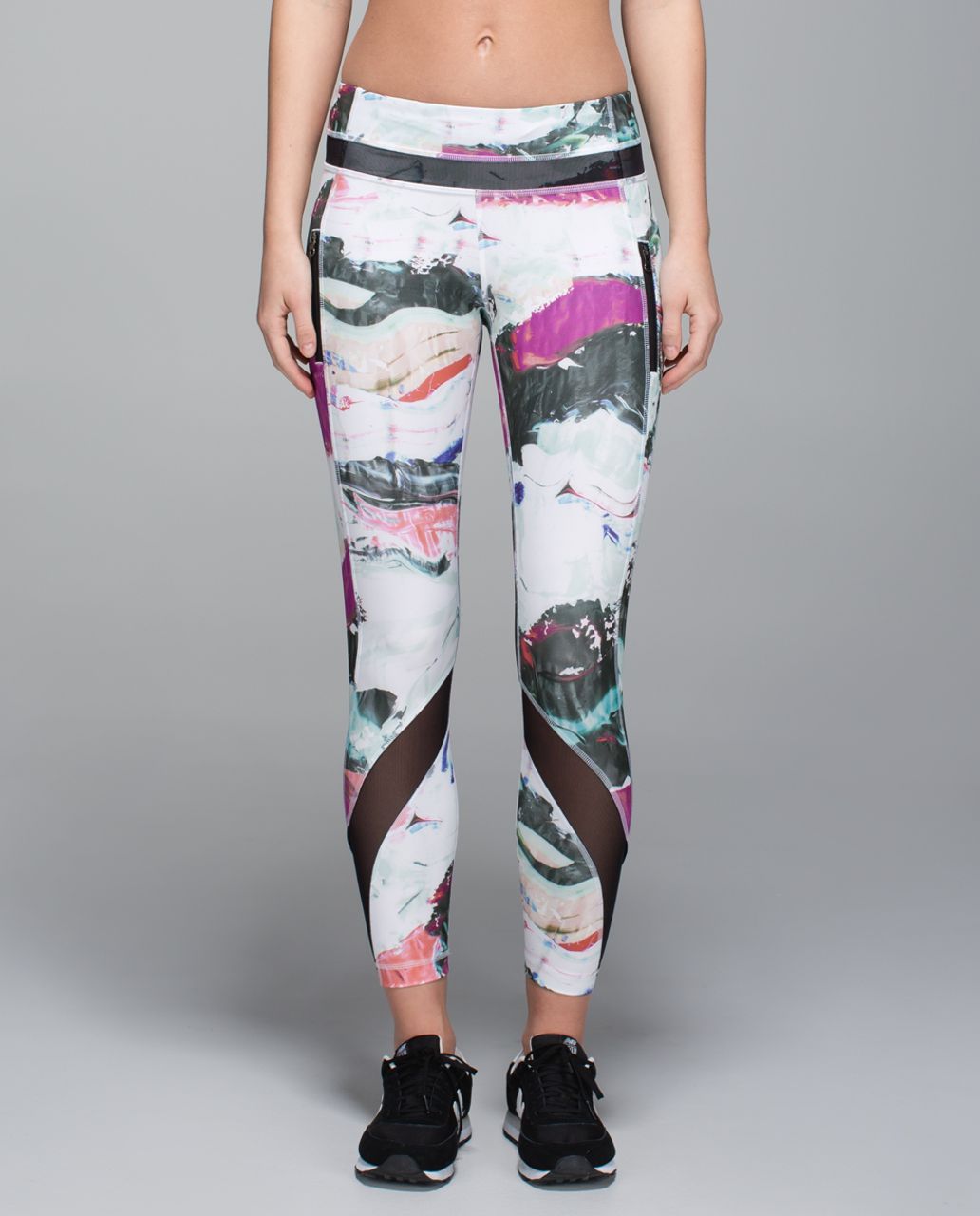 Lululemon Inspire Tight II - Splatter White Black / Black - lulu fanatics