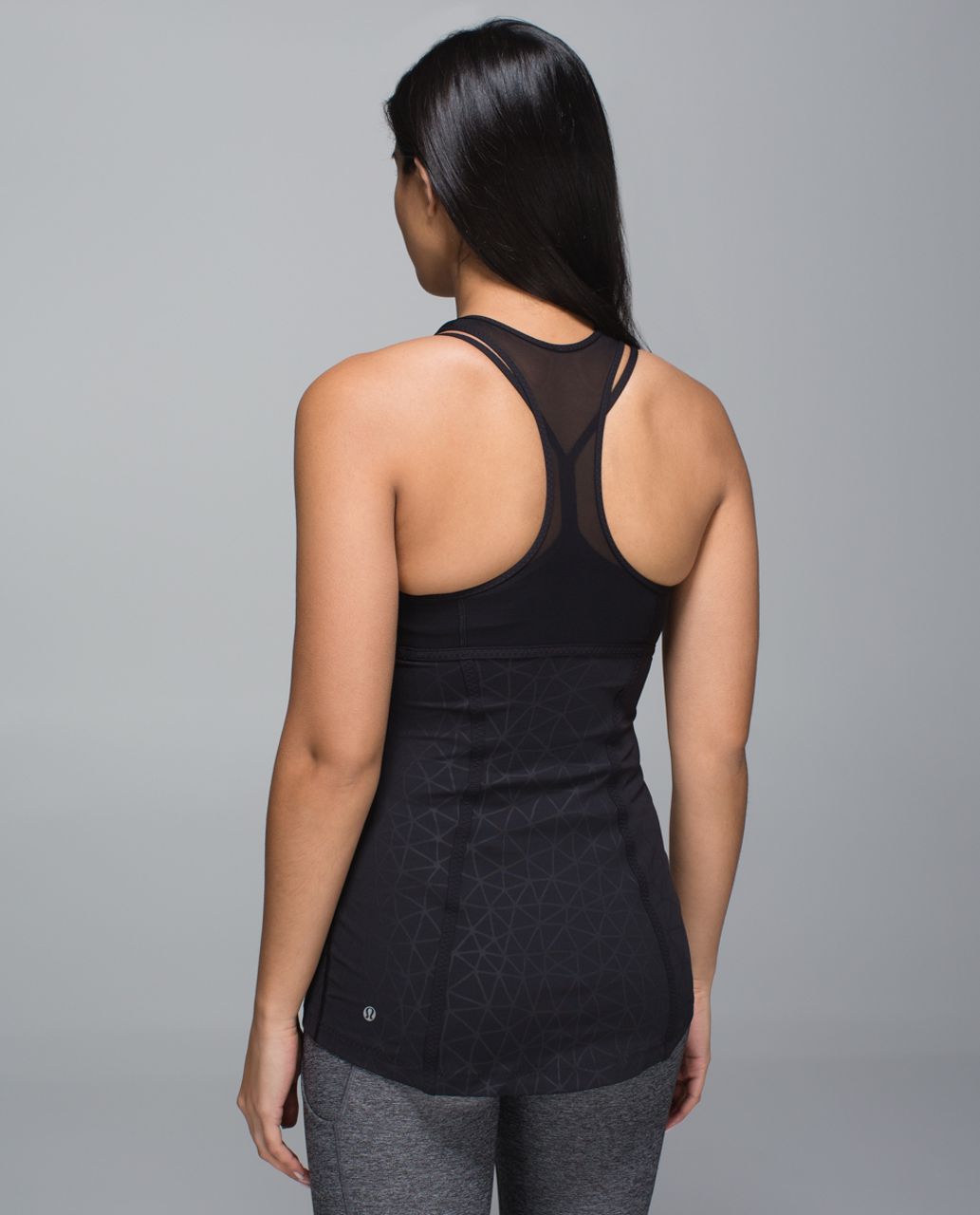 Lululemon Pedal Pace Bra Dream Catcher Embossed Black sports bra