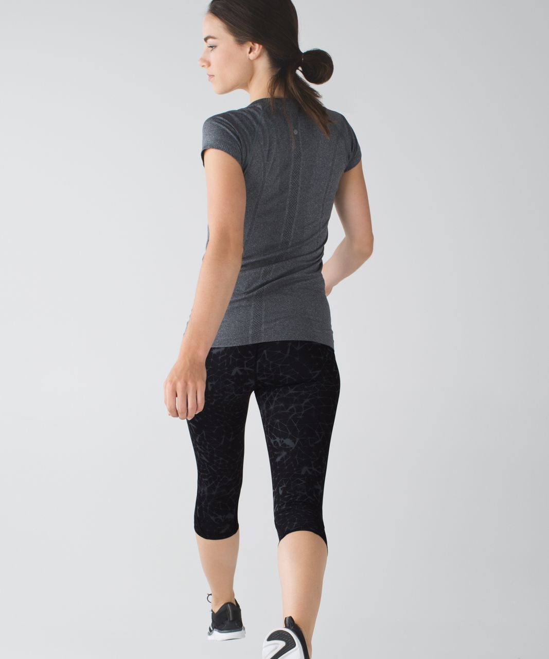 Lululemon Pedal Pace Crop - Star Crushed Coal Black / Black - lulu