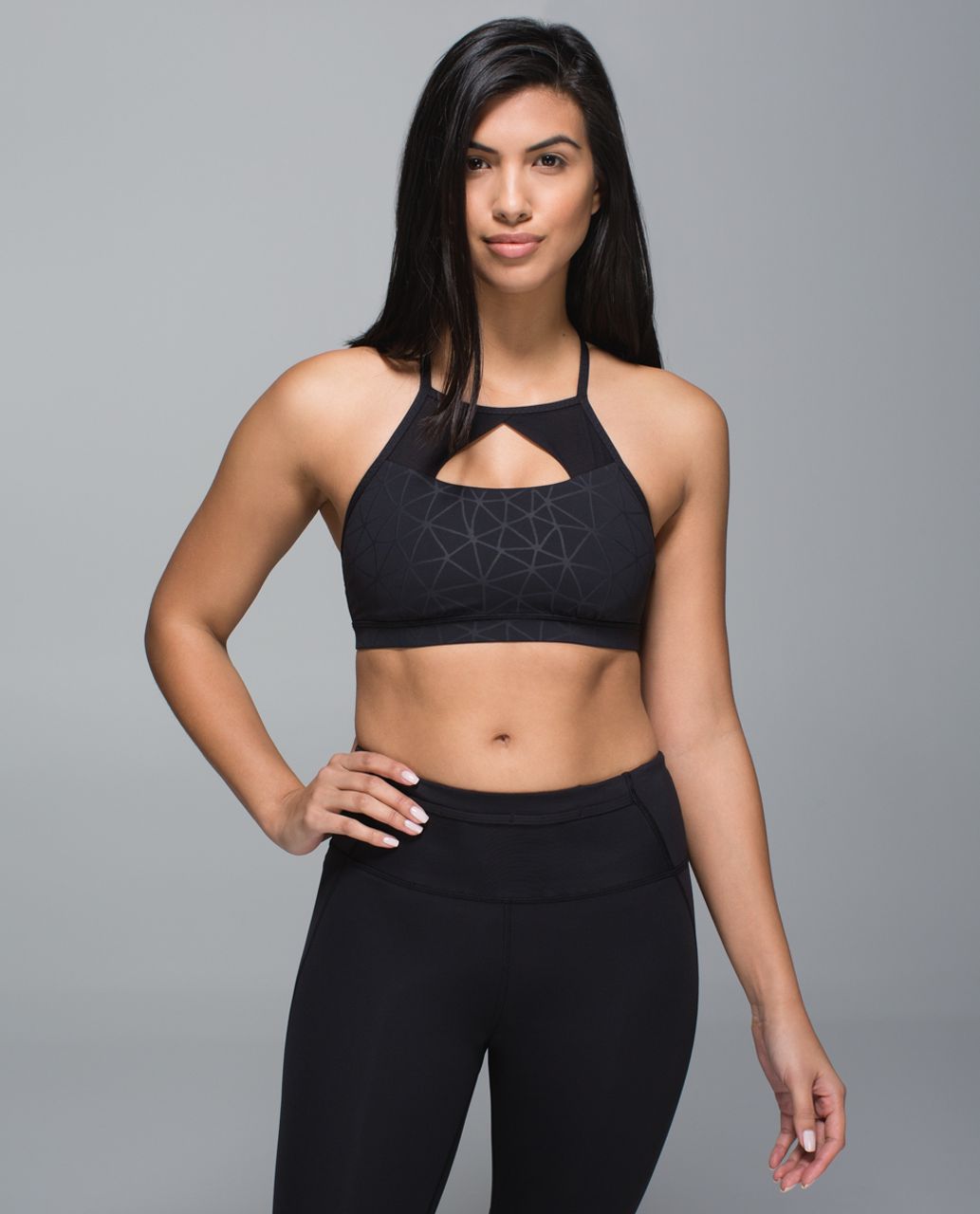 Lululemon Pedal Pace Bra - Dream Catcher Embossed Black / Black