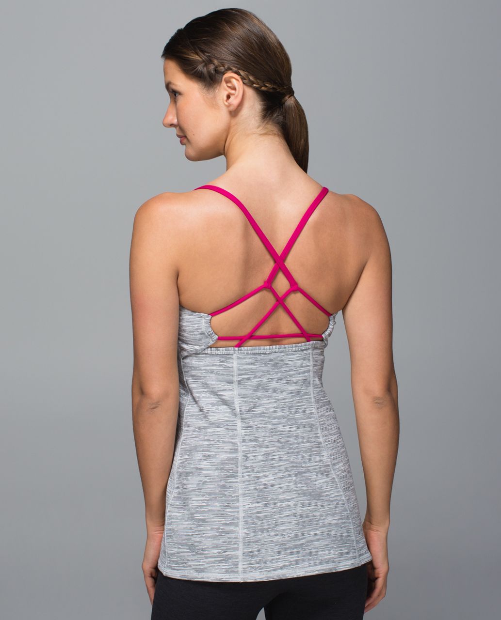 Lululemon Dancing Warrior Tank - Wee Are From Space Silver Spoon / Jewelled Magenta