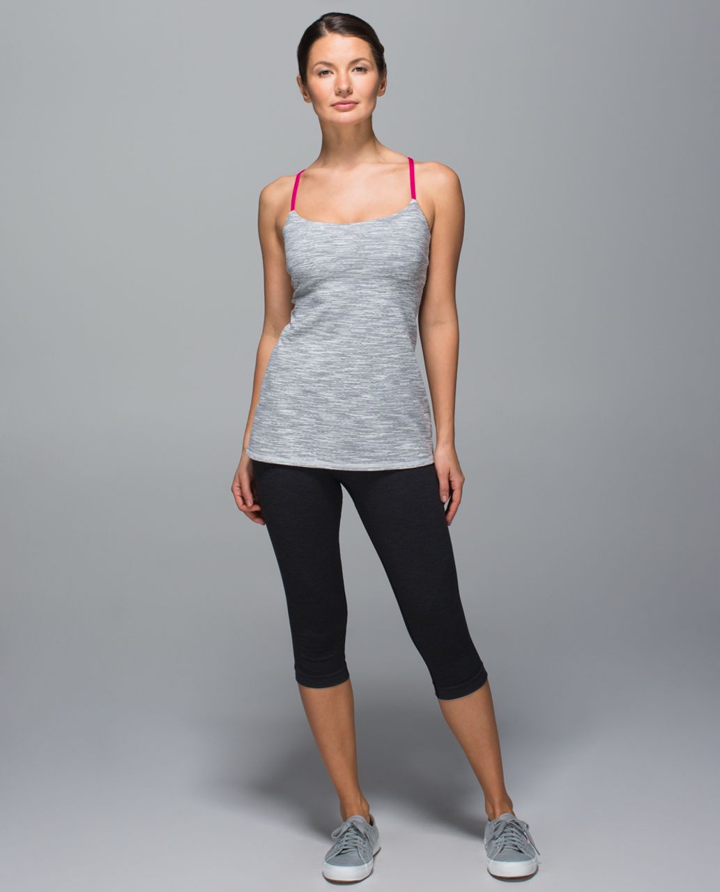 Lululemon Dancing Warrior Tank - Wee Are From Space Silver Spoon / Jewelled Magenta