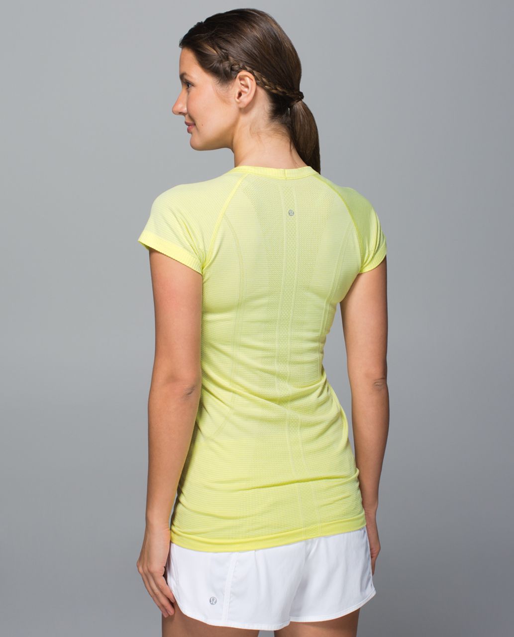 Lululemon Run:  Swiftly Tech Short Sleeve Scoop - Heathered Clarity Yellow