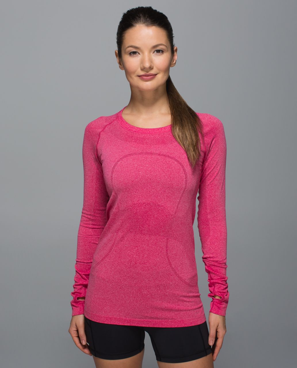 Lululemon Swiftly Tech Long Sleeve Crew - Heathered Neon Pink - lulu  fanatics