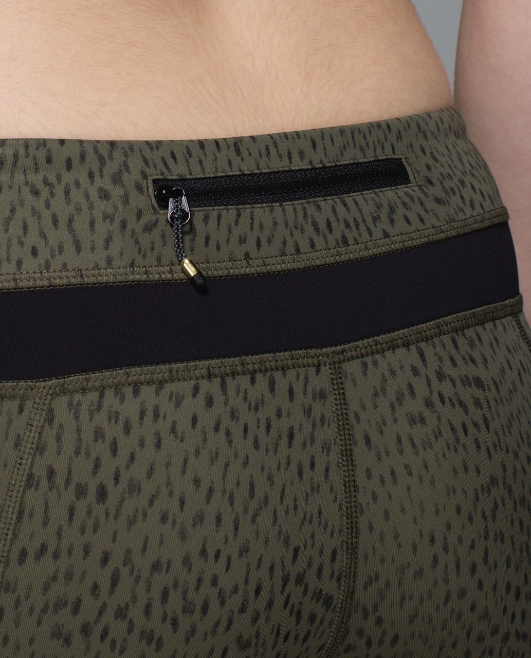 Lululemon Run:  Inspire Crop II *Full-On Luxtreme (Mesh) - Dottie Dash Fatigue Green Black