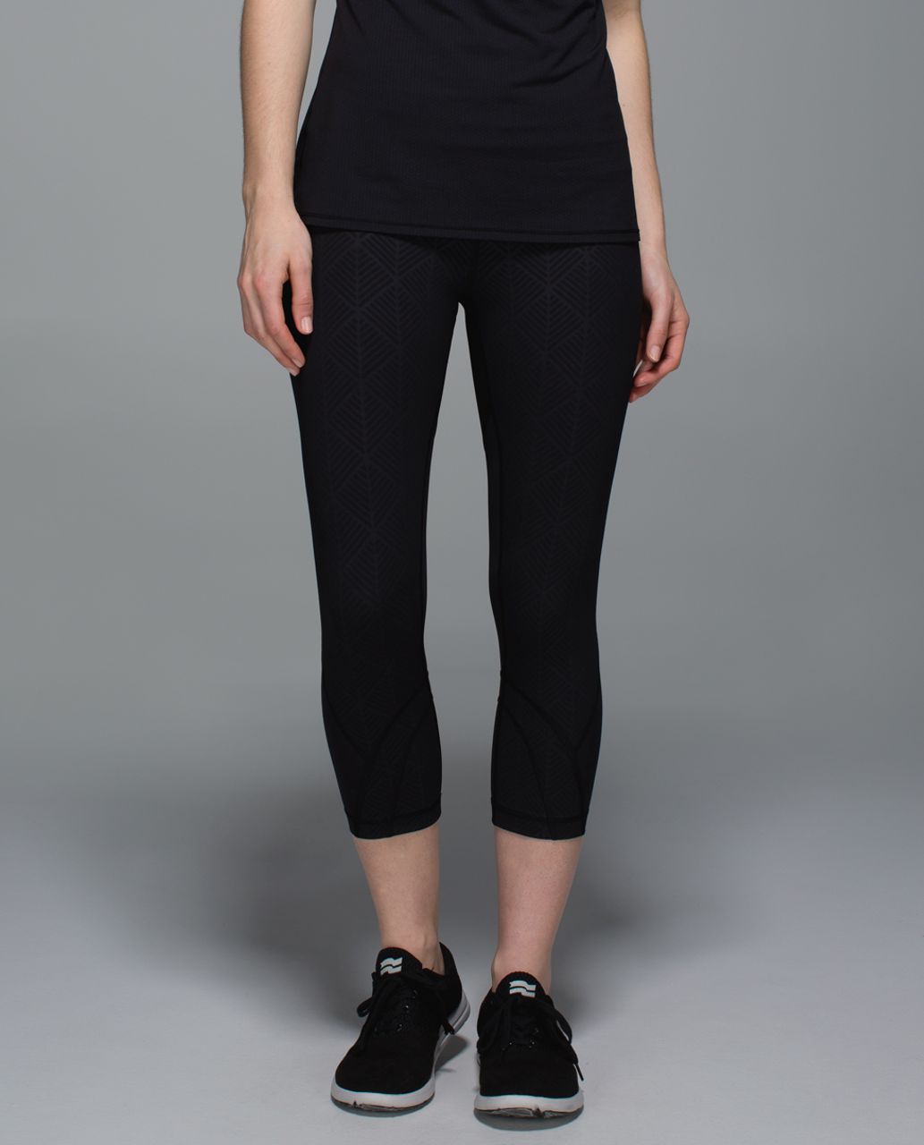 Lululemon Cropped Leggings Mesh Size 6 Women's Black … - Gem