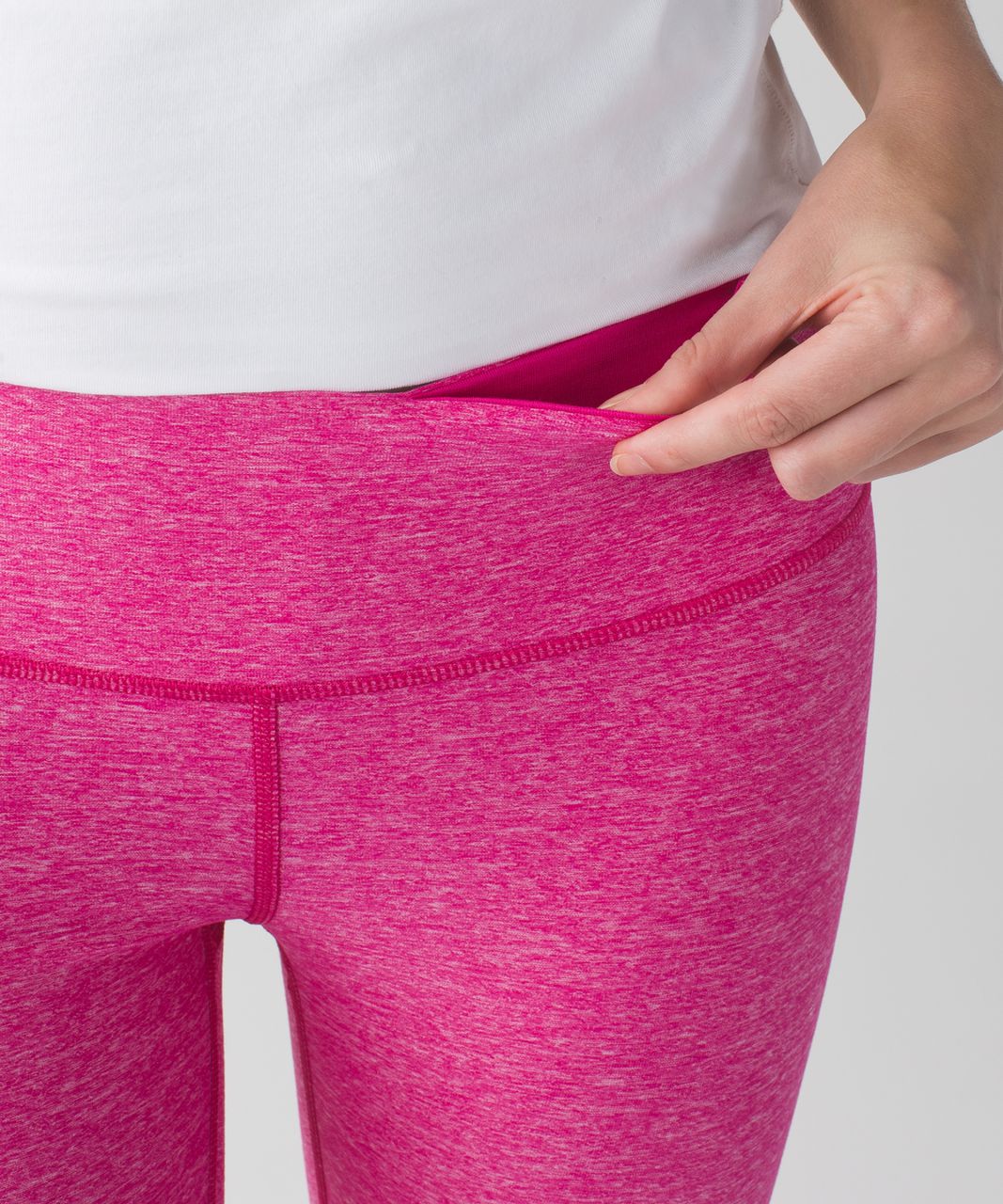 Lululemon Wunder Under Crop II - Heathered Jewelled Magenta