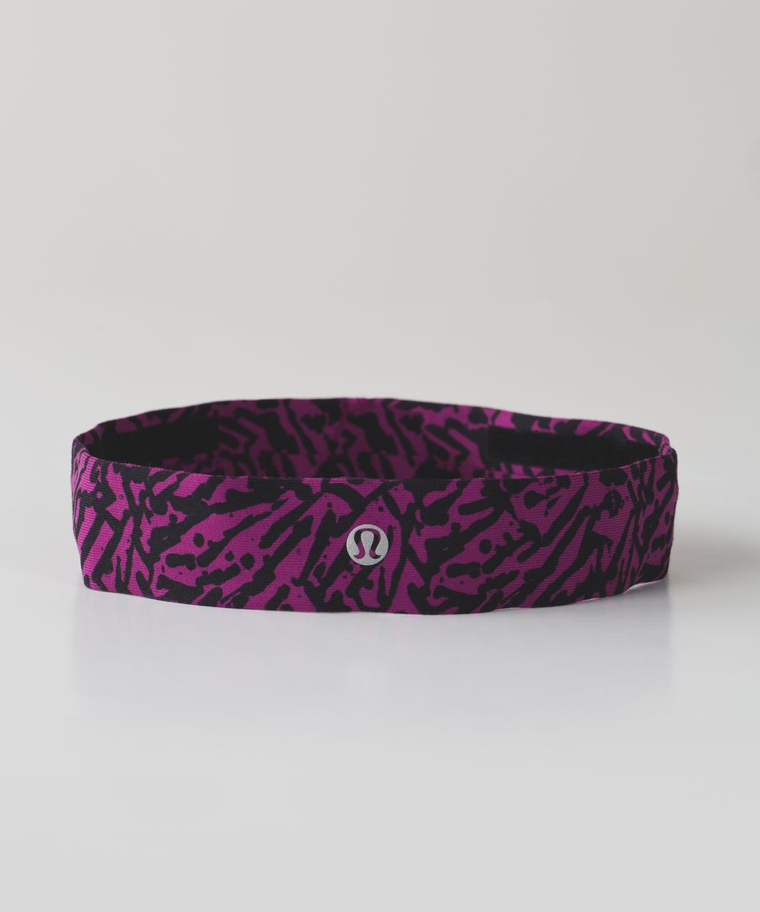 Lululemon Skinny Fly Away Tamer Headband - Mini Brushed Animal Regal Plum Deep Coal