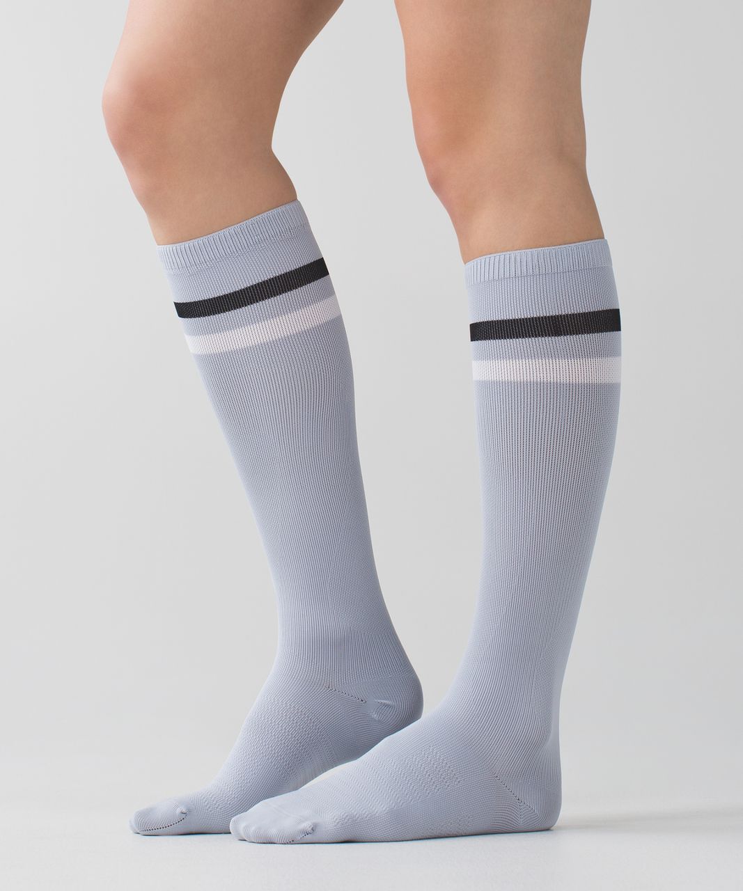 Lululemon Women's Keep It Tight Sock - Varsity Stripe Silver Fox White Black