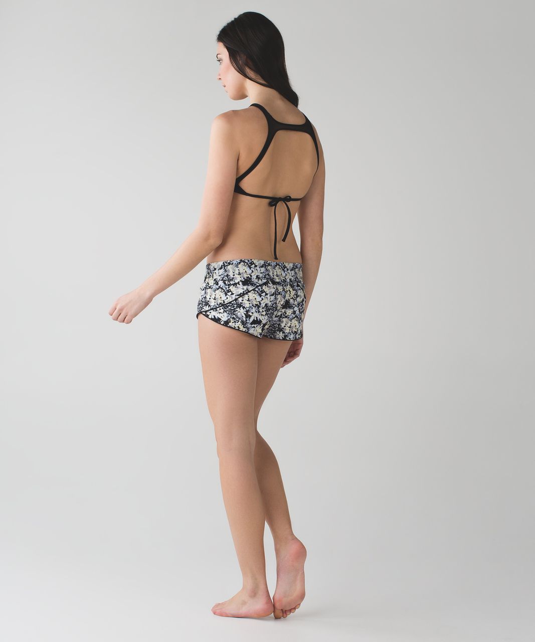 Lululemon Water:  Surf Short - Crosscourt Petal Black Clarity Yellow / Heathered Texture Printed Coal Black / Black