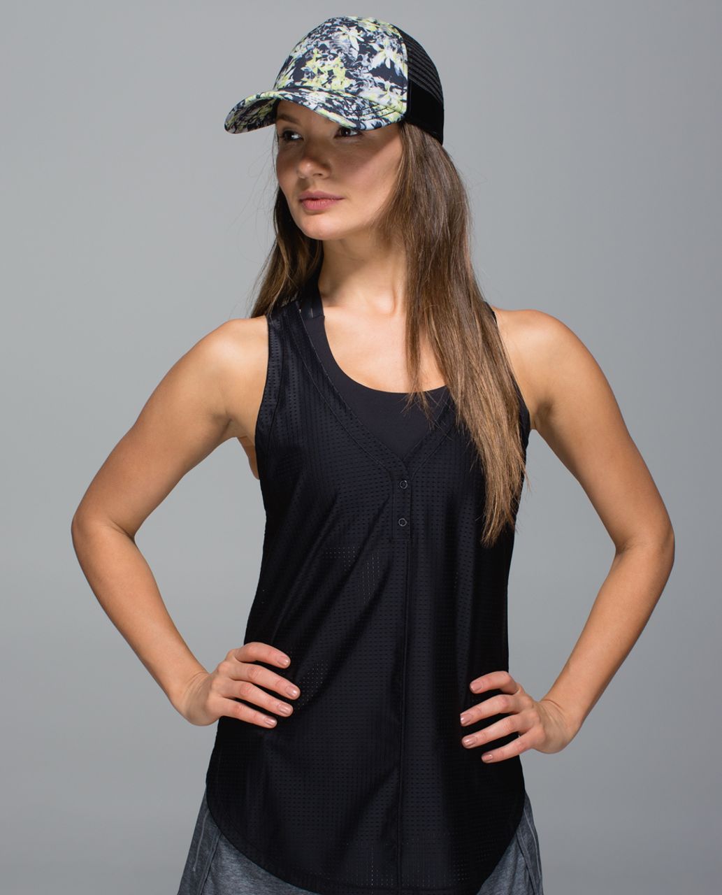 Lululemon What'SUP Hat - Crosscourt Petal Black Clarity Yellow / Black