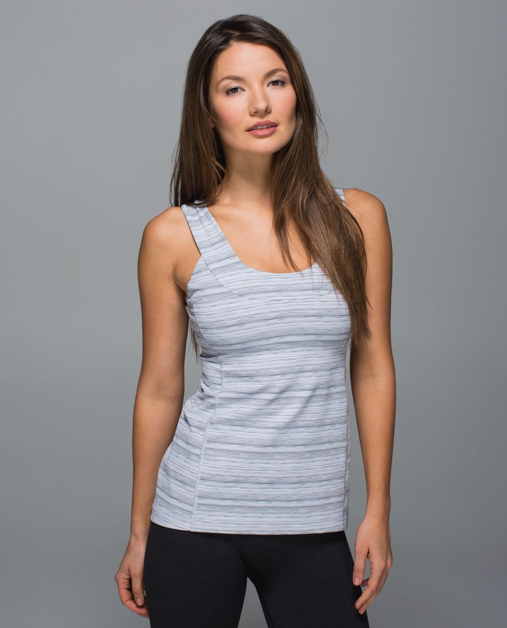 Lululemon Scoop Back Tank - Cyber Stripe White Silver Fox - lulu