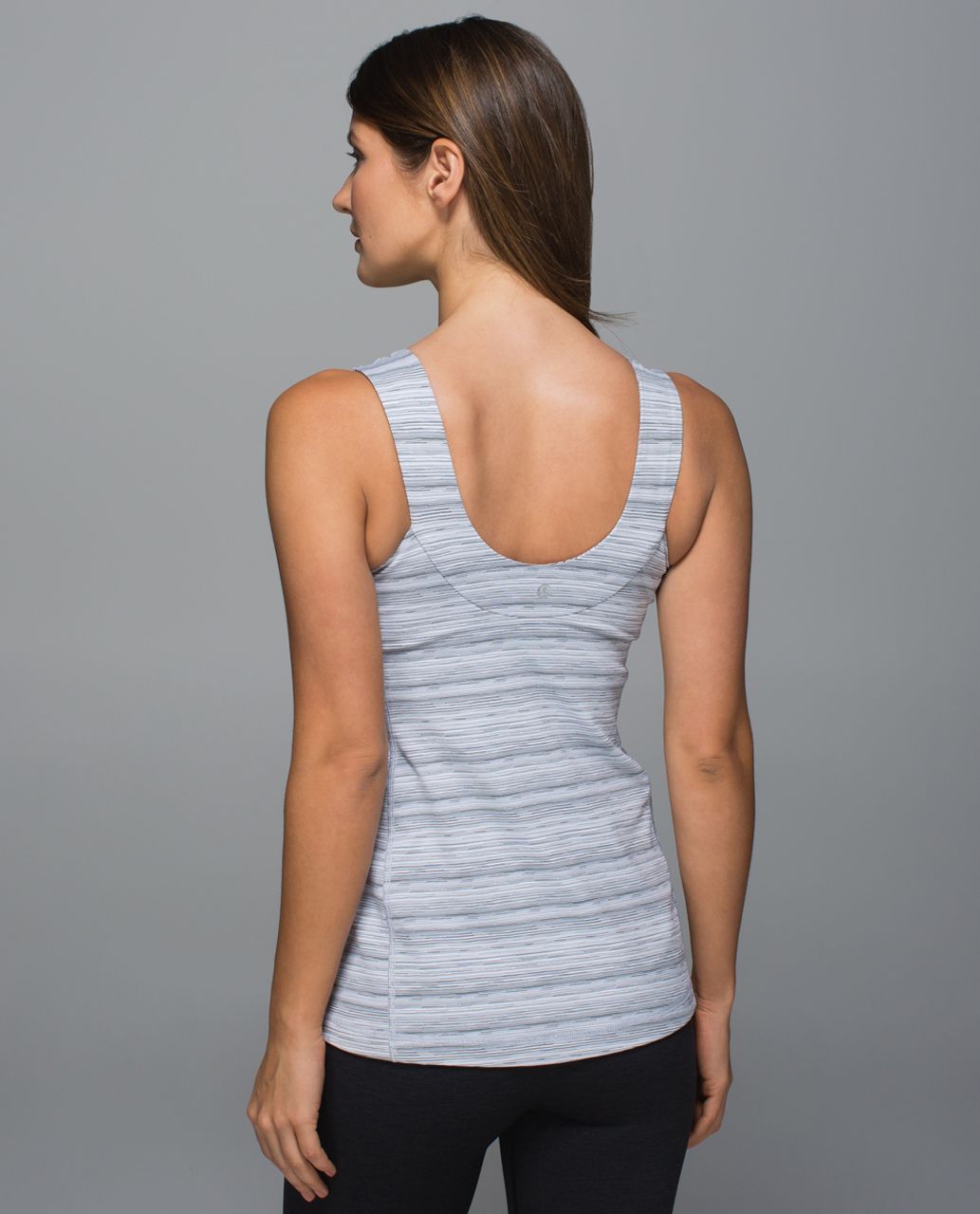 Lululemon Scoop Back Tank - Cyber Stripe White Silver Fox