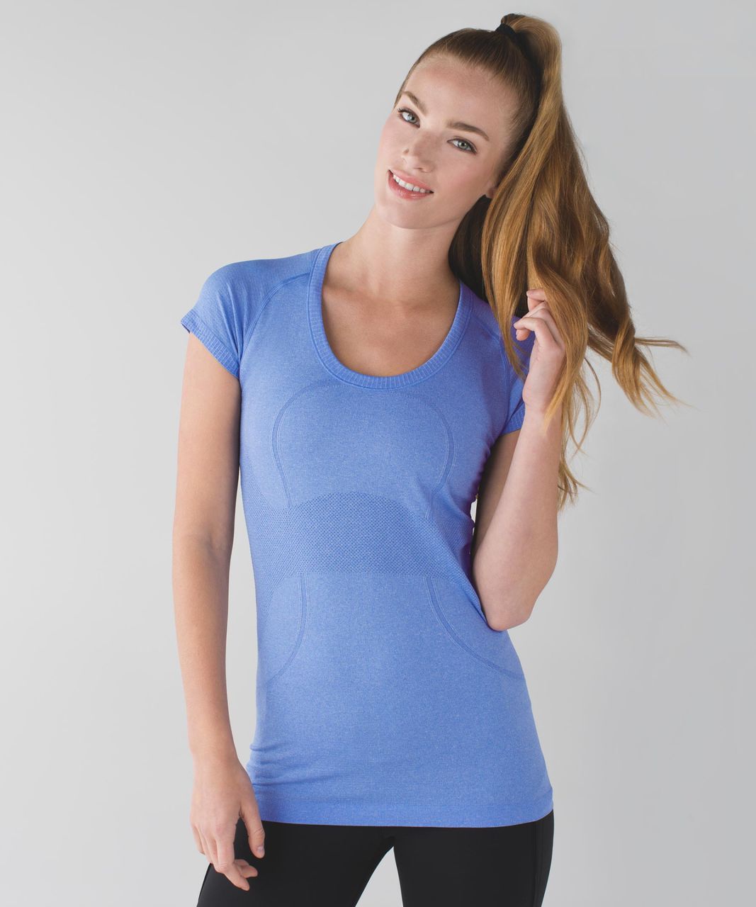 Lululemon Swiftly Tech Short Sleeve Scoop - Heathered Harbor Blue - lulu  fanatics