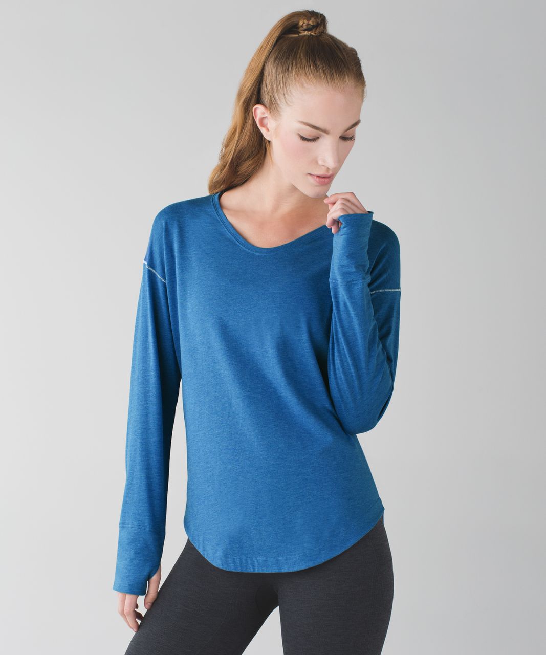 Lululemon Weekend Long Sleeve - Heathered Pipe Dream Blue